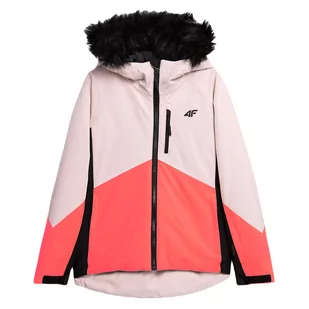 Kurtka narciarska dla dziewcząt 4F HJZ22-JKUDN003 - Kurtki narciarskie - miniaturka - grafika 1