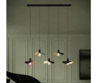 Lampy sufitowe - Eglo 390396 - Żyrandol na lince SACEDA 5xE27/40W/230V czarny/złoty - miniaturka - grafika 1