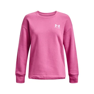 Damska Bluza UNDER ARMOUR RIVAL FLEECE OVERSIZE CREW 1369423-659 – Różowy - Bluzy damskie - miniaturka - grafika 1