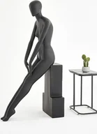 Manekiny wystawowe - N5-8 piękna kobieta czarna siedząca Eurotondisplay manekin damski kobieta matowa lakierowana kobieta uszy formowane szyk i elegancja wysoka jakość - miniaturka - grafika 1