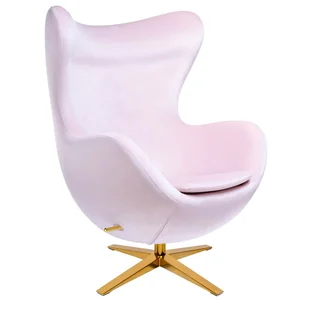 King Home Fotel EGG SZEROKI VELVET GOLD jasny róż.30 welur podstawa złota (HE066-AY1908-30.LPG) - Fotele - miniaturka - grafika 6