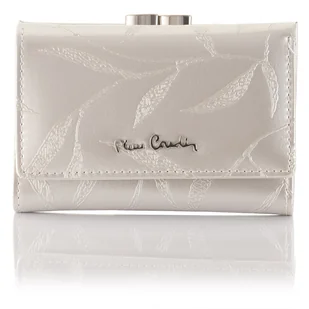 Portfel Damski Pierre Cardin zapinany na bigiel 02 LEAF 117 - Srebrny - Portfele - miniaturka - grafika 1