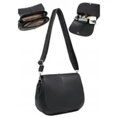 Torebki damskie - Torebka Torba Damska Listonoszka LUIGISANTO Pasek V6813 Black - miniaturka - grafika 1