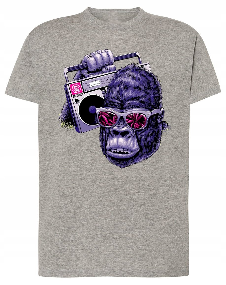 T-Shirt męski Goryl Małpa Modny Męski Nadruk Zwierzęta r.3XL