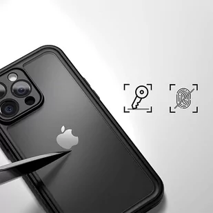 Etui do iPhone 14 Pro wodoodporne pancerne 360 Case Hybrid ochrona aparatu obiektywów IP68 Waterproof czarne - Etui i futerały do telefonów - miniaturka - grafika 5