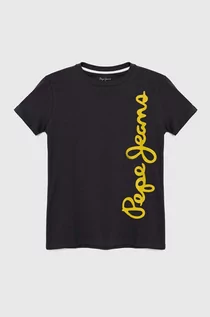 Koszulki dla chłopców - Pepe Jeans t-shirt bawełniany dziecięcy WALDO kolor szary z nadrukiem - grafika 1