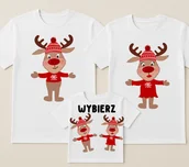 Gadżety dla niej i dla niego - Świąteczne koszulki dla rodziny 2+1 z reniferami - miniaturka - grafika 1
