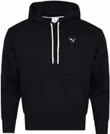 Bluzy męskie - Bluza Męska PUMA - PUMA X AMI Paris Hoodie - 534069-01 czarna z kapturem - miniaturka - grafika 1