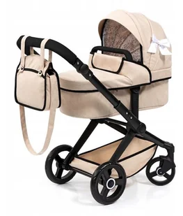 Wózek dziecięcy Xeo beżowy - Wózki dla lalek - miniaturka - grafika 1