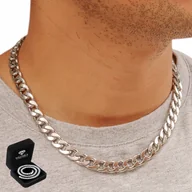 Łańcuszki - Gruby Łańcuszek Srebrny Męski Pancerka Łańcuch Wytrzymały Elegancki - miniaturka - grafika 1