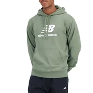 Bluzy sportowe męskie - Bluza New Balance MT31537DON - zielona - miniaturka - grafika 1