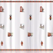 Zasłony prysznicowe - Zasłona łazienkowa TATKRAFT London City, 180x180 cm - miniaturka - grafika 1