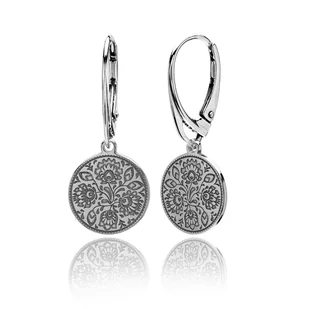 Kolczyki kółeczka etno - folk srebrne - Kolczyki - miniaturka - grafika 1