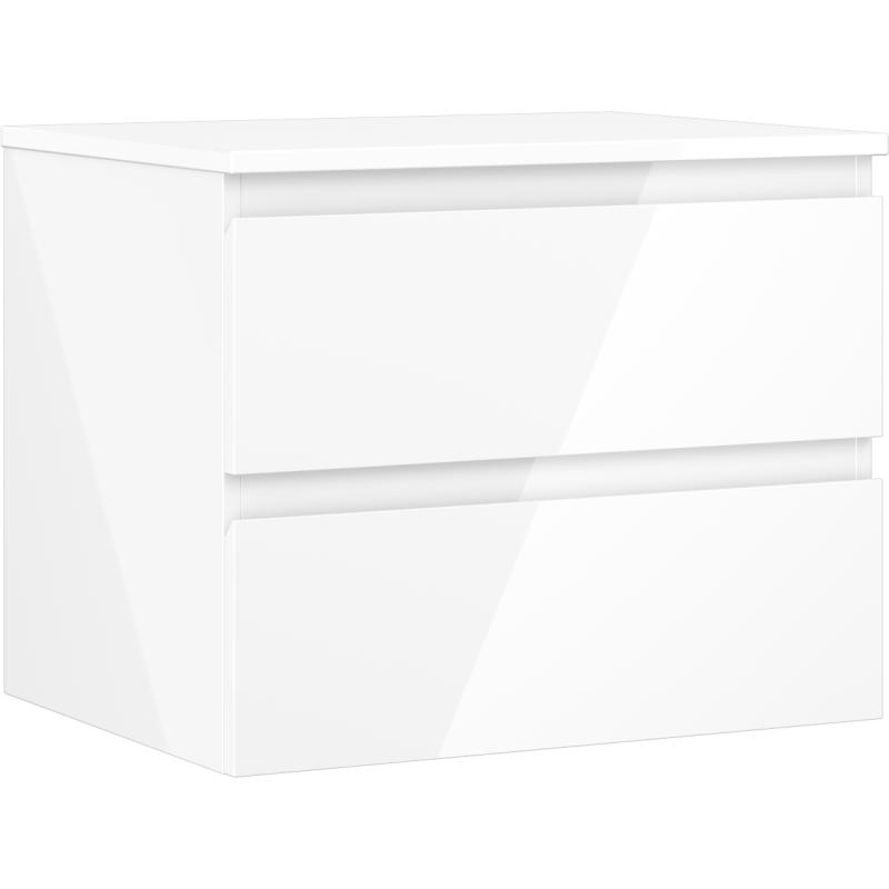 Mexen Orio szafka łazienkowa podumywalkowa 60 cm z blatem, 2 szuflady, biała połysk - 91A10-06047-2-BFFC00