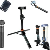 Selfie stick - Selfie Stick + Statyw do telefonu 2w1 z pilotem 149cm - miniaturka - grafika 1