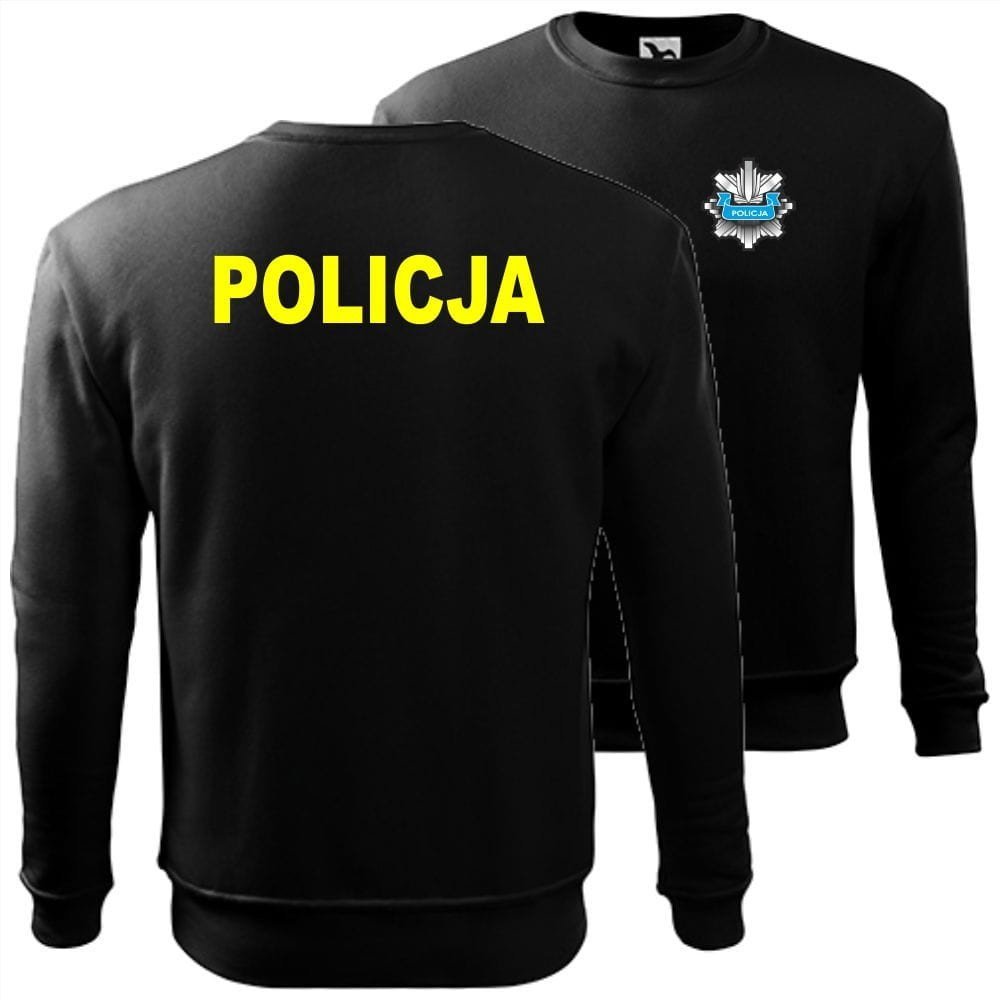 męska bluza klasyczna - logo policja 01 yel