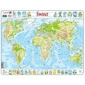 Puzzle - Puzzle 80 el. Mapa topograficzna świata Larsen - miniaturka - grafika 1