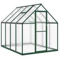 Szklarnie ogrodowe - Szklarnia z ramą podstawy, zielona, 224x169x195 cm, aluminium - miniaturka - grafika 1
