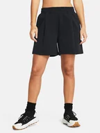 Spodenki damskie - Under Armour Szorty sportowe Unstoppable Flc Pltd Short 1382764-001 Czarny Loose Fit - miniaturka - grafika 1