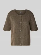 Swetry damskie - Kurtka z dzianiny o kroju regular fit z krótkim rękawem model ‘JIKO’ - miniaturka - grafika 1