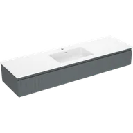 Szafki łazienkowe - Mexen Rivel szafka łazienkowa 160 cm z umywalką Otis, 1 szuflada, ryflowana , grafit mat/biała mat - 91A20-16023-1-BF66-W18M0 - miniaturka - grafika 1