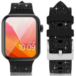 Kingxbar Pasek do WATCH 42/44mm Kingxbar Crystal Fabric Apple Watch Band czarny 6959003518163 - Akcesoria do smartwatchy - miniaturka - grafika 1