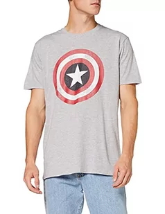 Marvel Męska bluza Avengers Captain America postarzana tarcza, Szary (sportowy szary szarość), M - Bluzy męskie - miniaturka - grafika 1