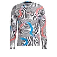 Bluzy męskie - adidas Męska bluza TX Trail LS GFX, biała/czarna, L - miniaturka - grafika 1