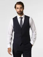 Kamizelki męskie - Finshley & Harding London Męska kamizelka od garnituru modułowego Mężczyźni Slim Fit wełna ze strzyży niebieski jednolity, 42 - miniaturka - grafika 1