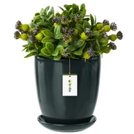 Donice - Doniczka ceramiczna 24x26 cm z podstawką grafitowy - miniaturka - grafika 1