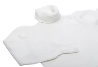 Swetry damskie - faina Damski sweter dziergany z wysokim dekoltem w rękawach latarniowych Wełna BIAŁA rozmiar XS/S, biały (wollweiss), XS - miniaturka - grafika 1