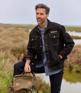 Kurtki męskie - Kurtka jeansowa Eagle Canyon Mężczyzna Atlas For Men - Kolor : Czarny - Rozmiar : 4XL - miniaturka - grafika 1