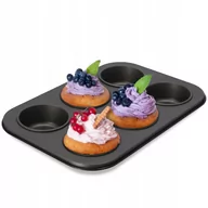 Formy do ciast - Forma do muffinek i babeczek 27 x 19 cm, czarna - miniaturka - grafika 1