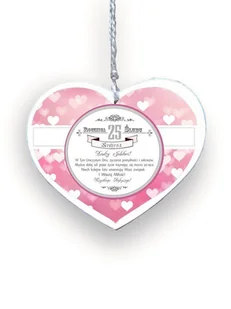 Zawieszka Serce 04 - Rocznica 25 ślubu(srebrna)... - S/04/478 - Dekoracje domu - miniaturka - grafika 1