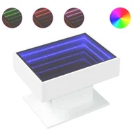 Ławy i stoliki kawowe - vidaXL stolik kawowy LED biały 70x50x45 cm materiał drewnopochodny - miniaturka - grafika 1