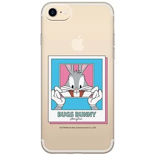 ERT GROUP etui na telefon Iphone 7/8/ SE 2/ SE 3, case oryginalny i oficjalnie licencjonowany przez Looney Tunes, wzór Bugs 024, optymalnie dopasowane, plecki z TPU częściowo przeźroczyste - Etui i futerały do telefonów - miniaturka - grafika 1