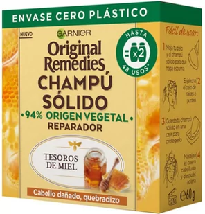 Szampon dla włosów zniszczonyc Garnier Original Remedies Shampoo Solido Cabello Dalicado Quebradizo 60 g (3600542372473) - Szampony do włosów - miniaturka - grafika 1