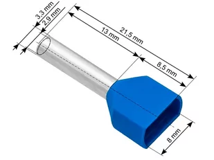 Konektor izol.tulejka 2x2,5/13 niebieski - Inne akcesoria elektryczne - miniaturka - grafika 1