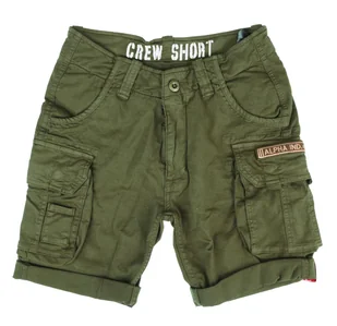 spodnie bojówki krótkie ALPHA INDUSTRIES - CREW SHORT DARK OLIVE-30 - Spodnie męskie - miniaturka - grafika 1