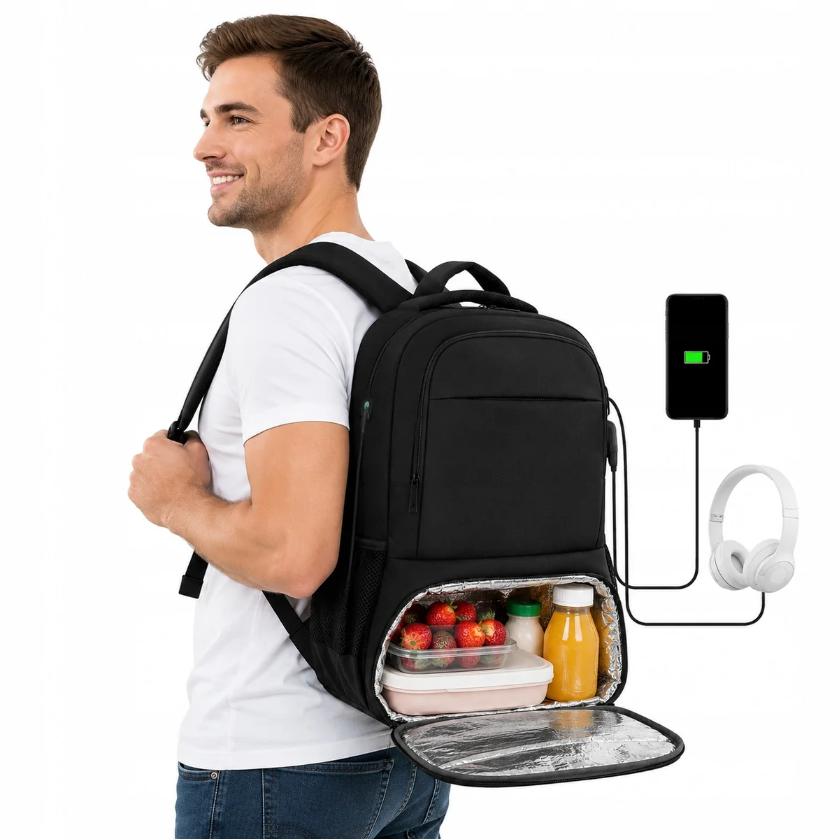 Wielofunkcyjny Plecak 50L Miejski Outdoor Biurowy Podróżny Termiczny Mocny