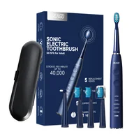 Szczoteczki elektryczne - Szczoteczka soniczna elektryczna do zębów Seago SG-575 granatowa + ETUI + zestaw 5 wymiennych końcówek - miniaturka - grafika 1