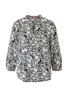 Bluzki damskie - Q/S designed by Bluzka damska rękaw 3/4, szary/czarny, 36 - miniaturka - grafika 1