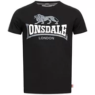Koszulki męskie - Lonsdale Męski t-shirt Bulverhythe, czarny/biały/szary., 3XL - miniaturka - grafika 1