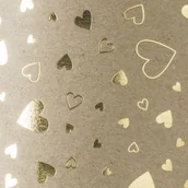 Scrapbooking - Heyda, Papier A4 kraft serca złote - miniaturka - grafika 1