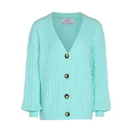 Swetry damskie - Aleva Damski luźny dzianinowy kardigan z długimi rękawami i dekoltem w kształcie litery V, akryl, delikatny, miętowy, rozmiar M/L, Delikatna mięta, M - miniaturka - grafika 1