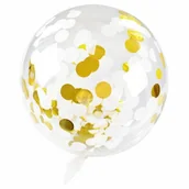 Balony i akcesoria - Balon transparentny z konfetti Celebrate! złoty - miniaturka - grafika 1