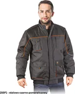 Odzież robocza - R.E.I.S. FOR-WIN-J - kurtka ochronna ocieplana, kołnierz stójka, podszewka 100% poliester - stalowo-czarno-pomarańczowy L - miniaturka - grafika 1