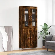 Witryny - vidaXL Witrynka przydymiony dąb 69,5x34x180 cm materiał drewnopochodny - miniaturka - grafika 1