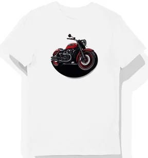 Koszulka męska biała z motywem eleganckiego motocykla w cieniu 3XL - Koszulki męskie - miniaturka - grafika 1