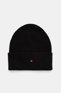 Tommy Hilfiger czapka z domieszką kaszmiru kolor czarny z cienkiej dzianiny AW0AW16637 - Czapki damskie - miniaturka - grafika 1